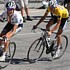 Frank et Andy Schleck pendant la dix-septi�me �tape du Tour de France 2008